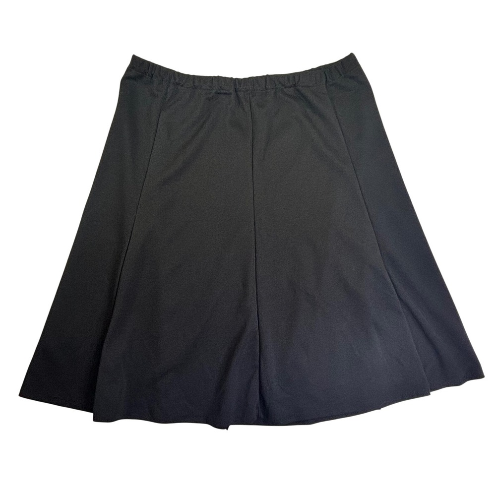 Lucky Winner Black A-Line Midi Skirt Elastic Waist Made in USA Women Size 1X 14